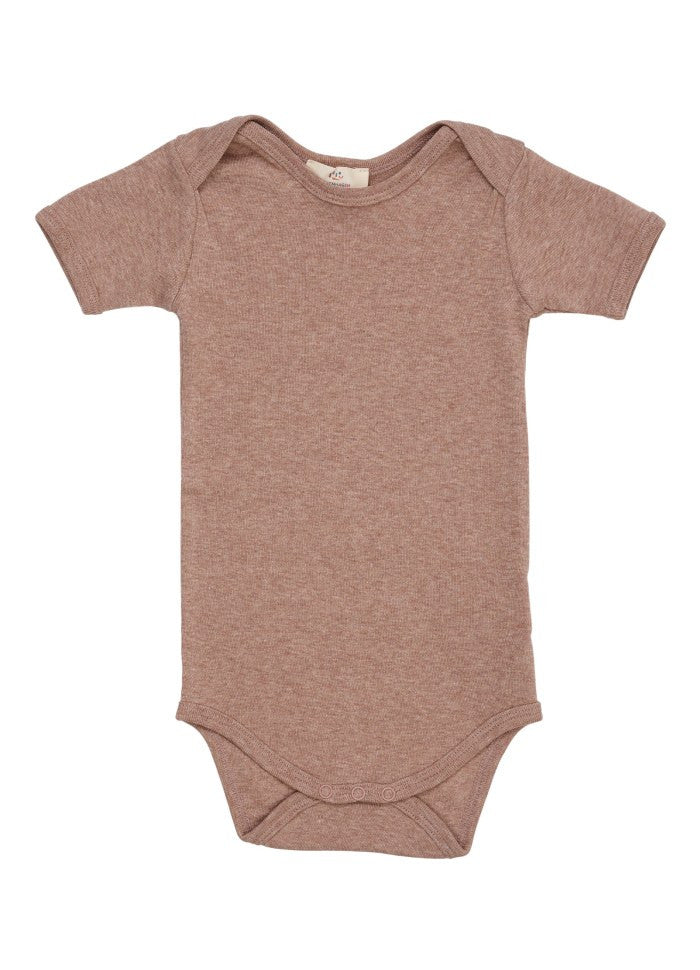 Copenhagen Colors - Melange Shortsleeve Body - Romper - 100% biologsch katoen - bruin melange 
