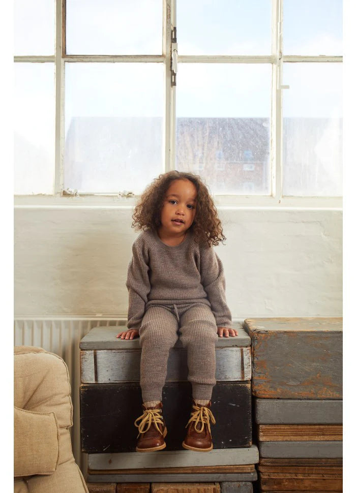 Gebreid Baby Broekje - Merino Classic Rib Leggings - Merinowol - Nature Melange - Copenhagen Colors