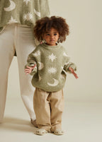 Moon & Stars Sweater Matcha – 100% Organic Cotton – Claude & Co