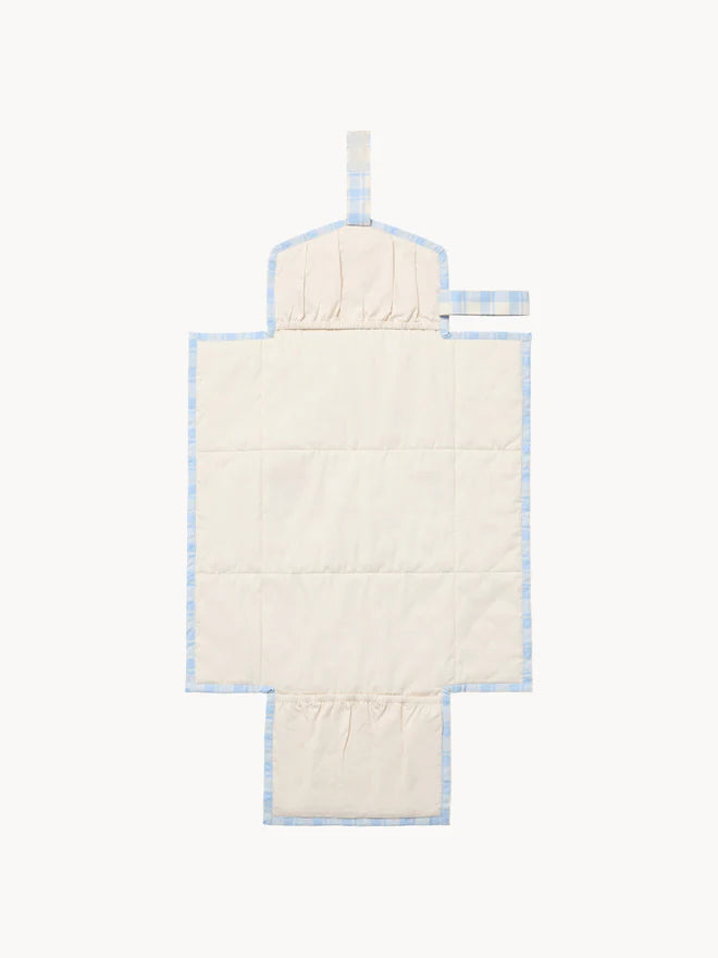 Verschoonmatje To Go Gingham Sky Blue - biologisch katoen - Garbo&Friends - productfoto - afbeelding 3