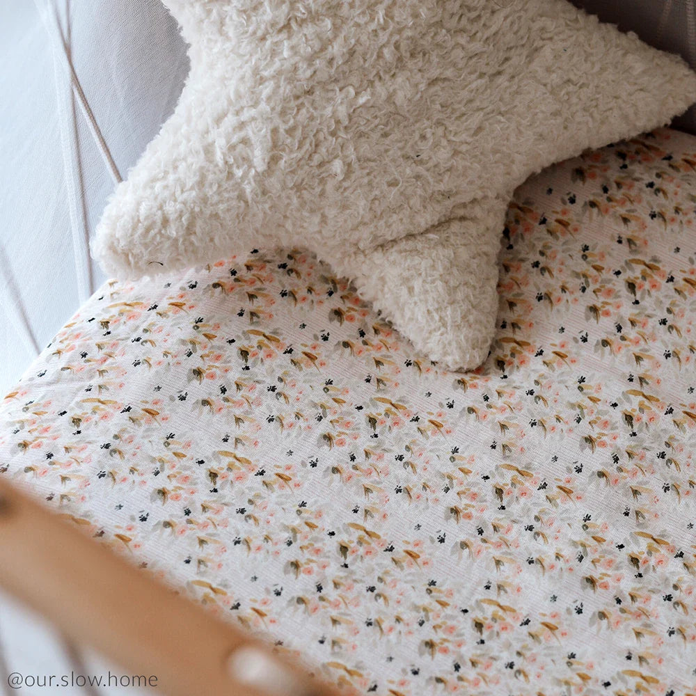Spannbetttuch – Spannbetttuch für KIMI Babybett – Bio-Baumwolle – Charlie Crane