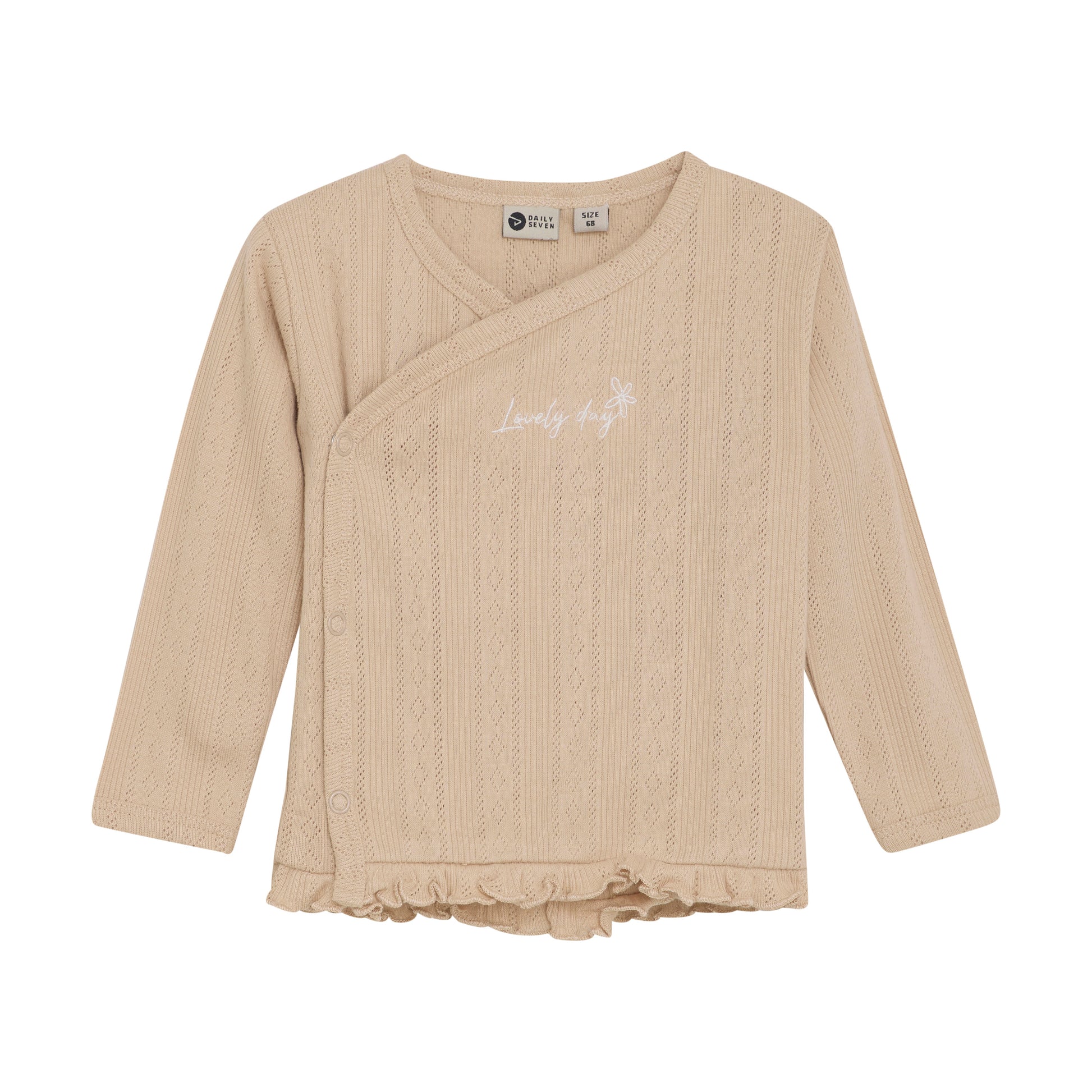 Daily7 - T-shirt Longsleeve Wrap - Top met lange mouwen - 100% katoen - voorkant