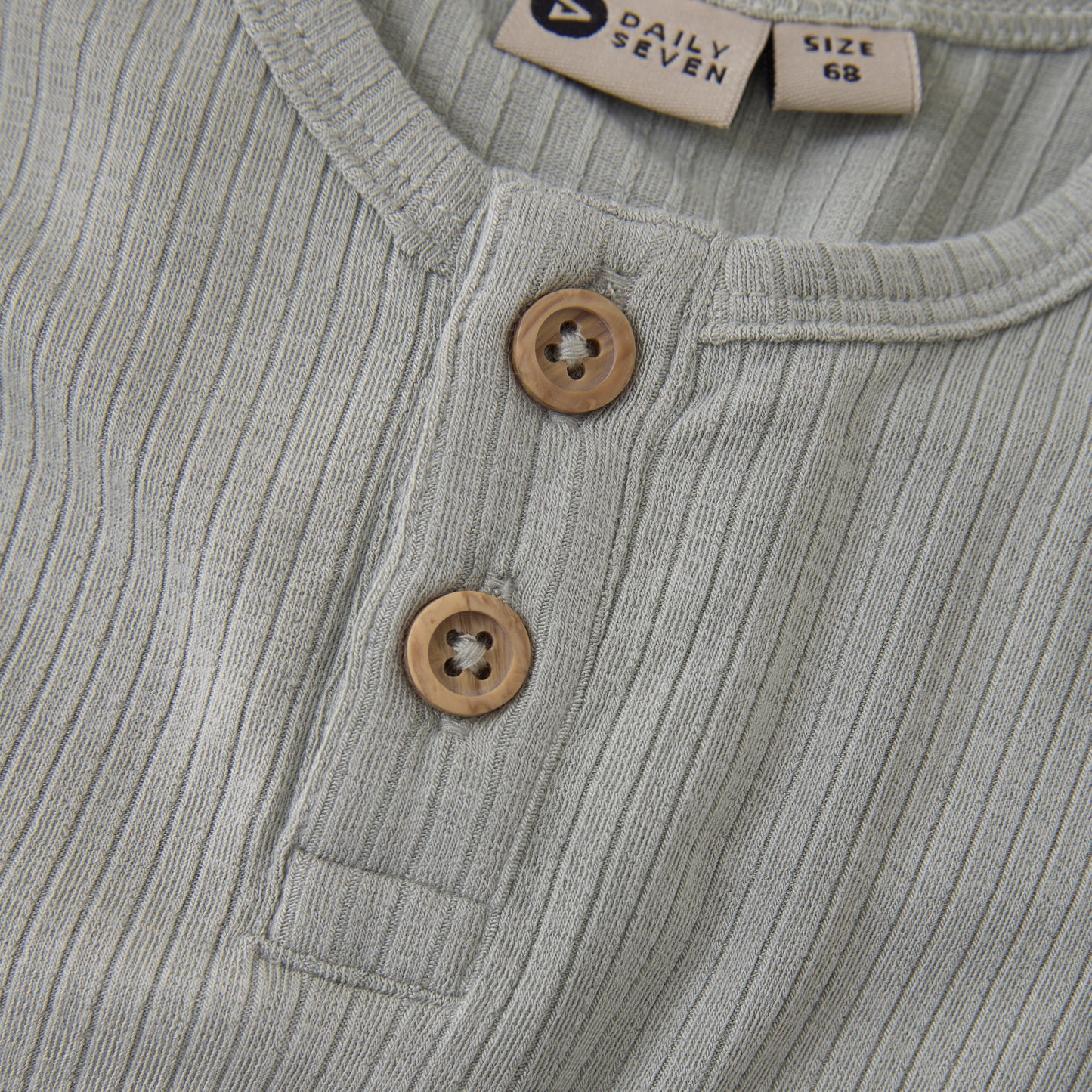 Daily7 - Out  T-shirt Grandad - Top met lange mouwen - knoopje