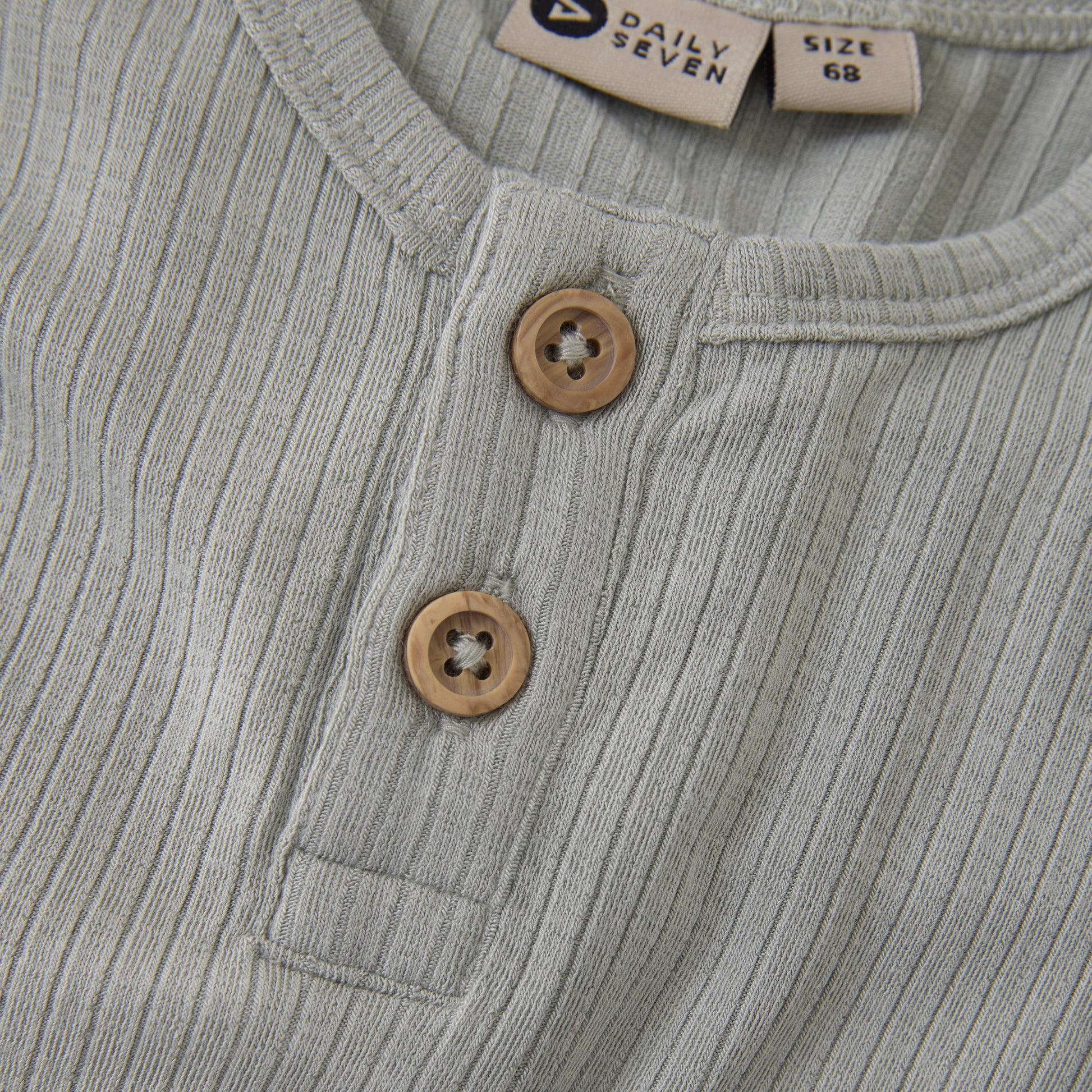 Daily7 - Out  T-shirt Grandad - Top met lange mouwen - knoopje
