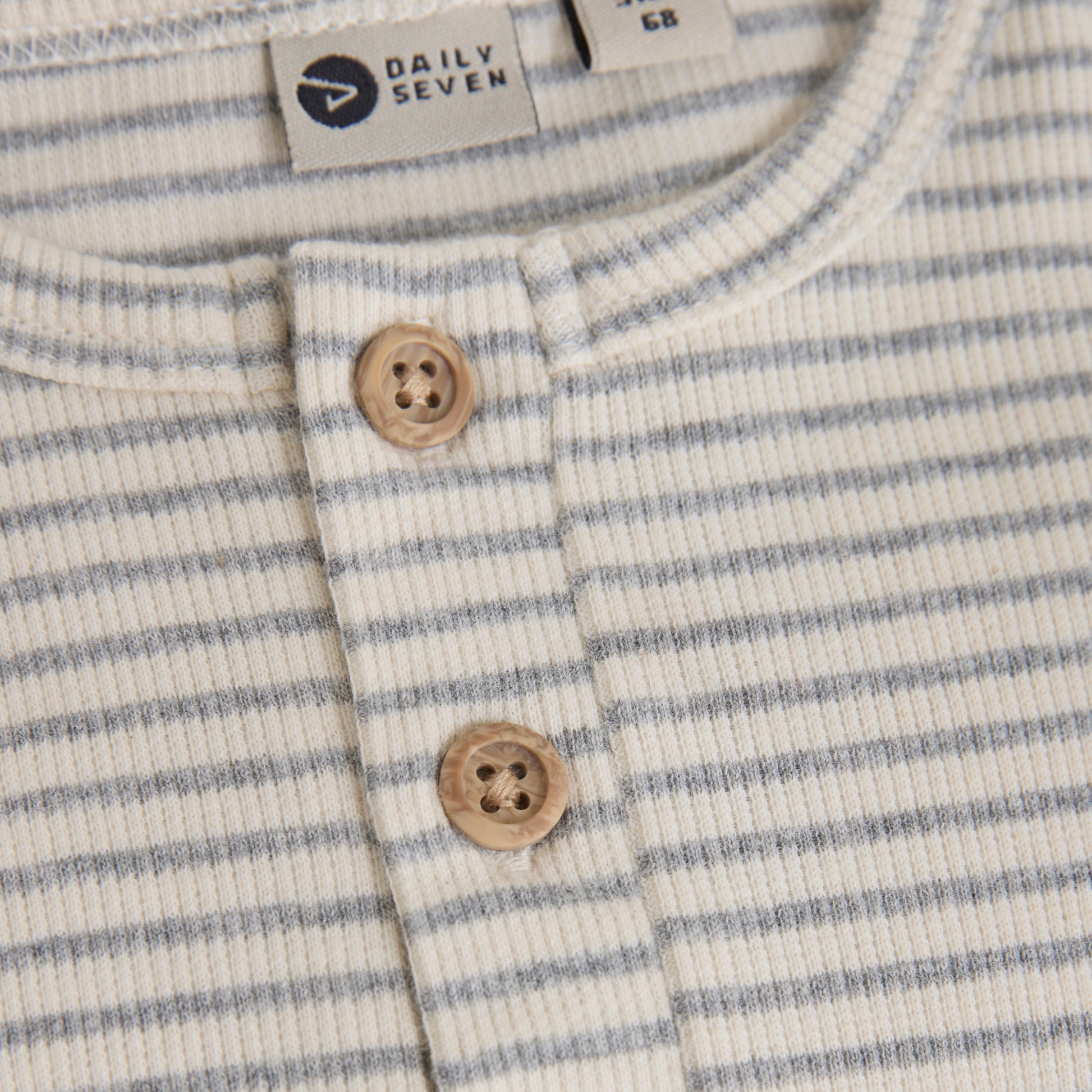 Daily7 - Body Longsleeve Striped - Romper met lange mouwen - Katoenmix - knoopjes