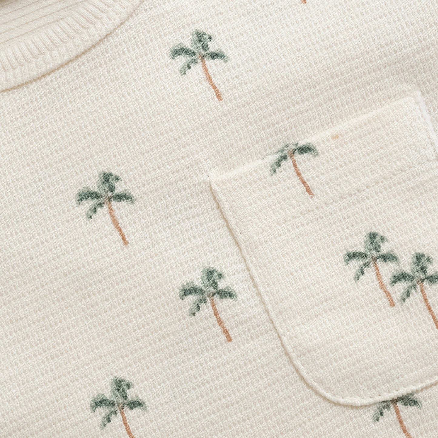 Daily7 - T-shirt Longsleeve Print - Top met lange mouwen - 100% katoen - palmbomen