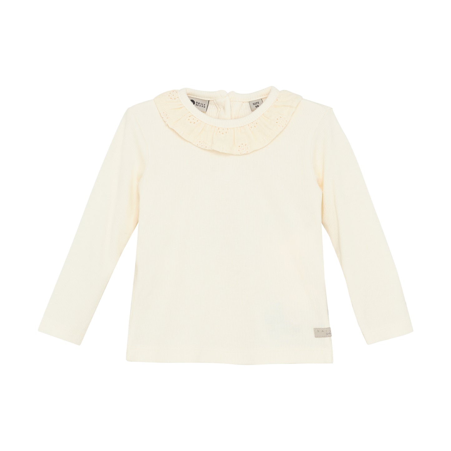 Daily7 - T-shirt Longsleeve Ruffle - Top met lange mouwen - Modal mix - voorkant