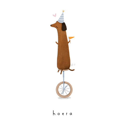 Alijt wenskaartje - Hoera - Hond