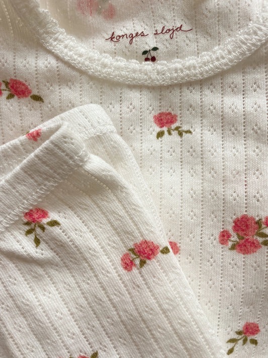 Minnie Romper - Bonderose Big - Pointelle - Organic Cotton - GOTS - Konges Sløjd