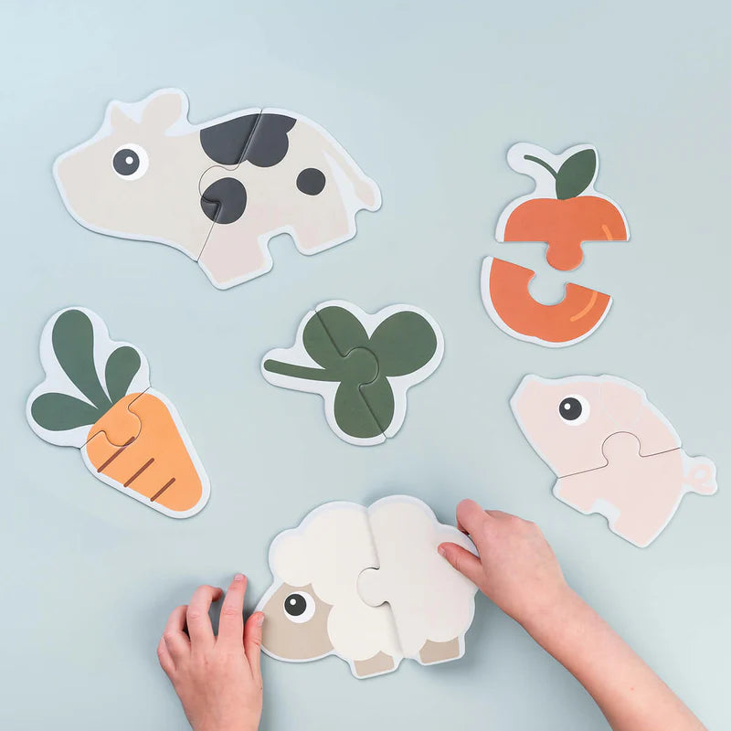Eerste puzzel - First jigsaw puzzle set - Tiny farm - Colour mix - Done by Deer - productfoto - afbeelding 2
