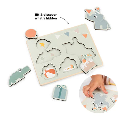 Puzzel 12+ maanden - First layer puzzle - Celebration - Colour mix - Done by Deer