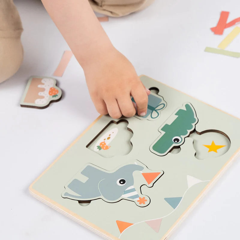 Puzzel 12+ maanden - First layer puzzle - Celebration - Colour mix - Done by Deer