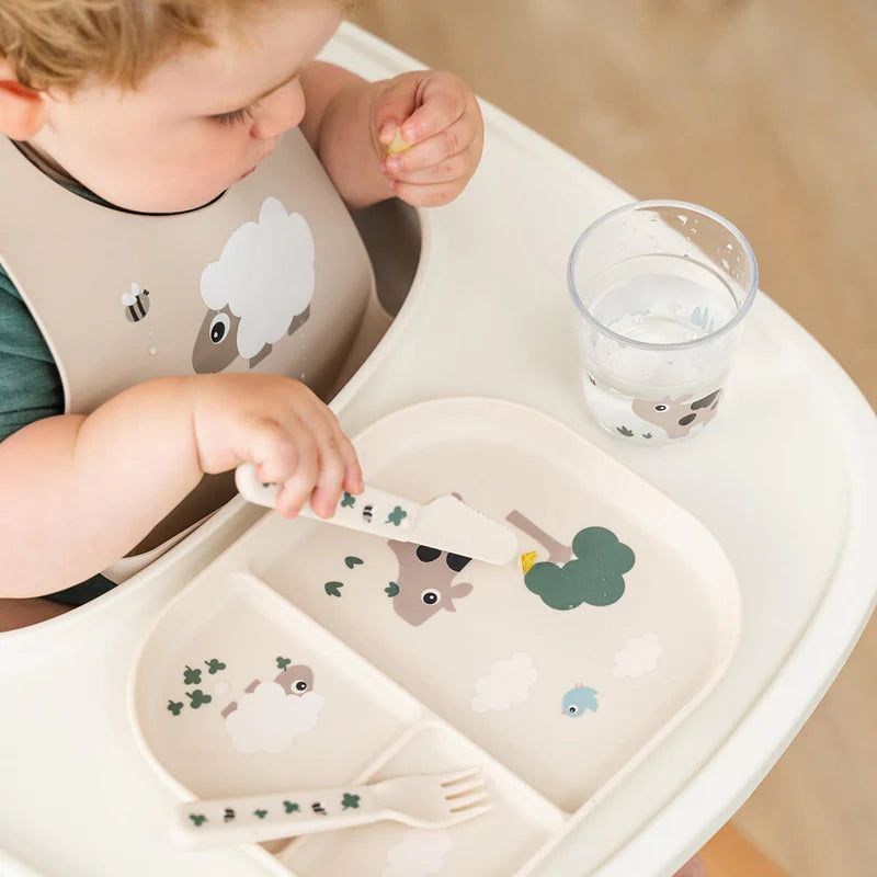 Vakken bordje - Foodie compartment plate - Tiny farm - Sand - Done by Deer - productfoto - afbeelding 2
