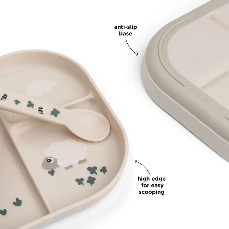 Vakken bordje - Foodie compartment plate - Tiny farm - Sand - Done by Deer