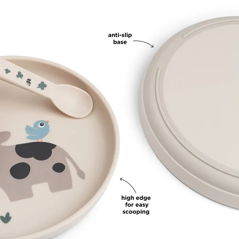Anti slip bordje - Foodie plate - Tiny farm - Sand - Done by Deer - productfoto - afbeelding 2