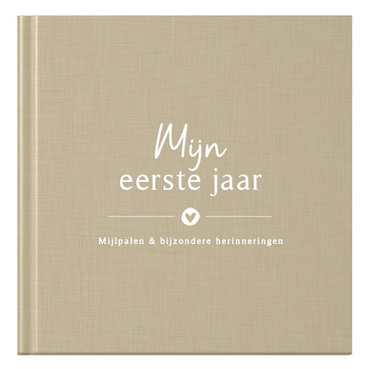 Baby invulboekje - Mijn eerste jaar – Linnen taupe - Fyllbooks