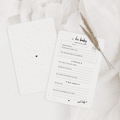 Invulkaarten - Kraambezoek invulkaarten 20 stuks – A5 - Fyllbooks