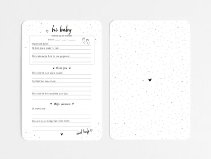 Invulkaarten - Kraambezoek invulkaarten 20 stuks – A5 - Fyllbooks