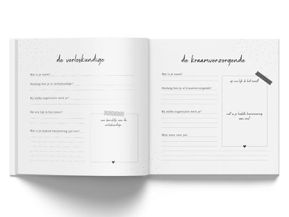 Baby invulboekje - Mijn kraambezoek - Linnen Taupe - Fyllbooks