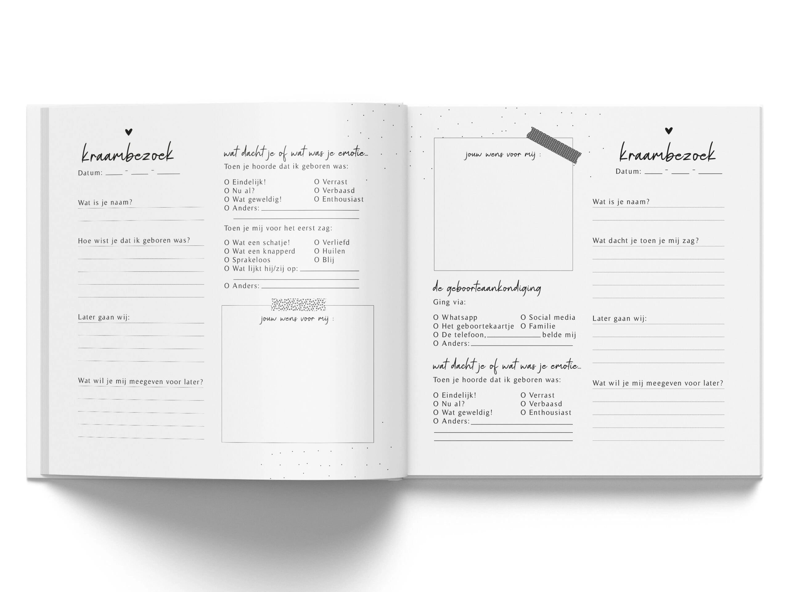 Baby invulboekje - Mijn kraambezoek - Linnen Taupe - Fyllbooks - productfoto - afbeelding 4