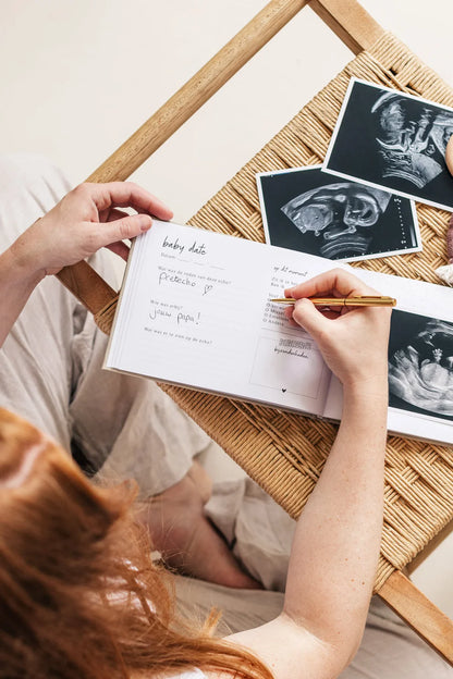 Baby invulboekje - Mijn echoboekje – Linnen Taupe - Fyllbooks