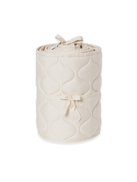 Bed bumper - Satin Quilted Crib Bumper - Organic cotton - Ecru - Garbo & Friends