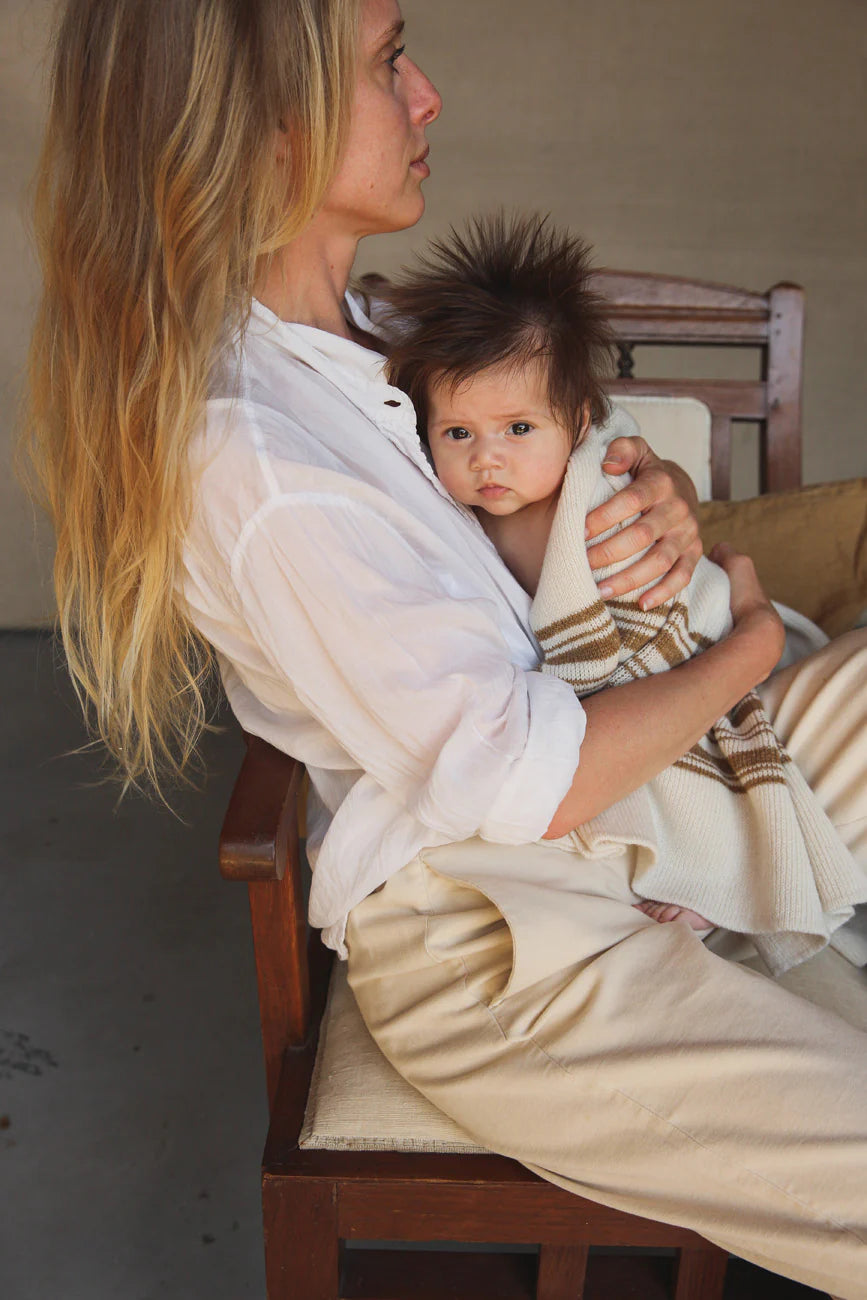 Baby dekentje - Gilbert - Merino wol - HVID - productfoto - afbeelding 3