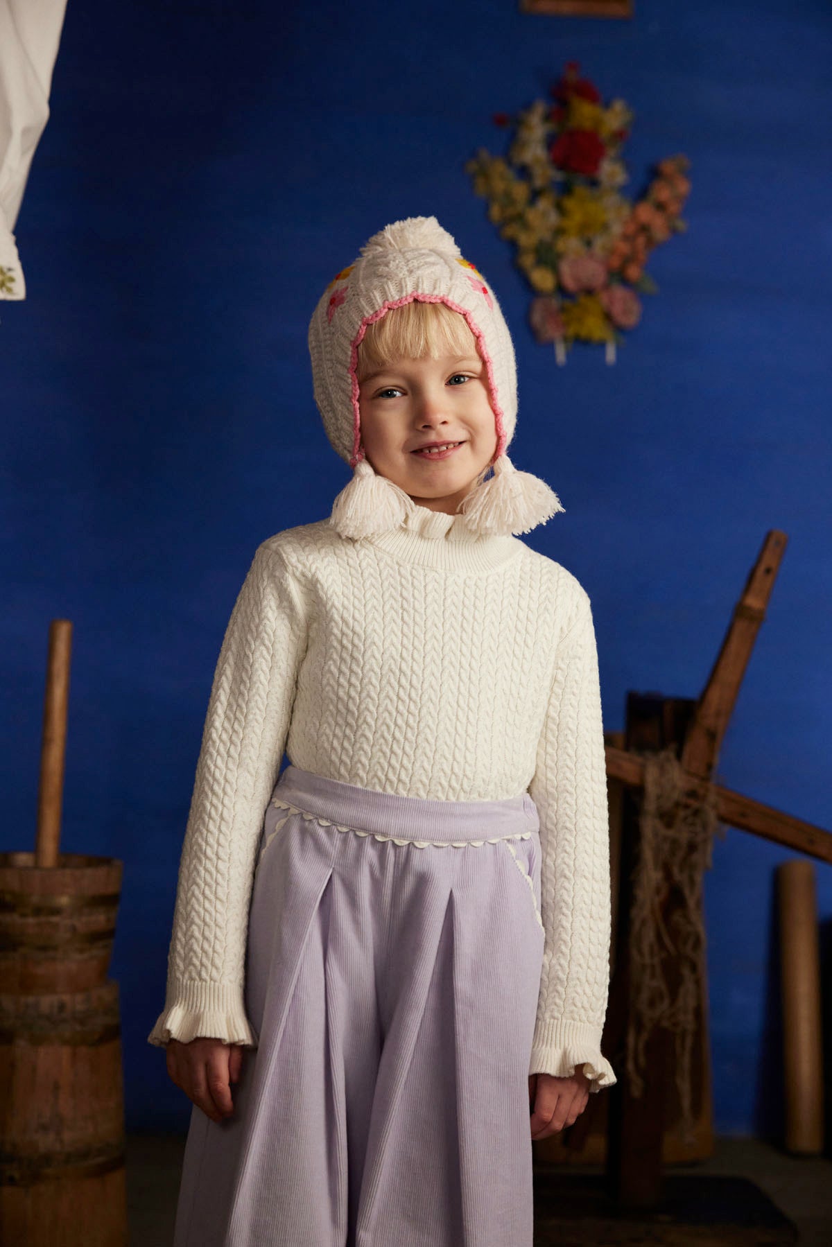 Gebreide trui Java - Katoen & wol - Cream - Louise Misha