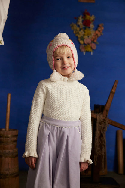 Gebreide trui Java - Katoen & wol - Cream - Louise Misha