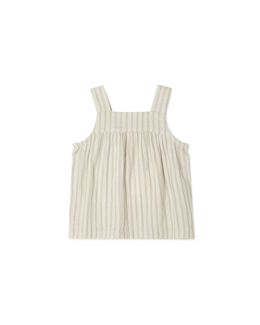 Garbo&Friends - Muslin Sleeveless Top Stripe pebble - Mouwloze top - voorkant
