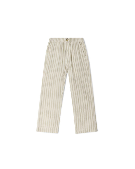 Garbo&Friends - Muslin Trousers Stripe Pebble - Broek - Mousseline - voorkant