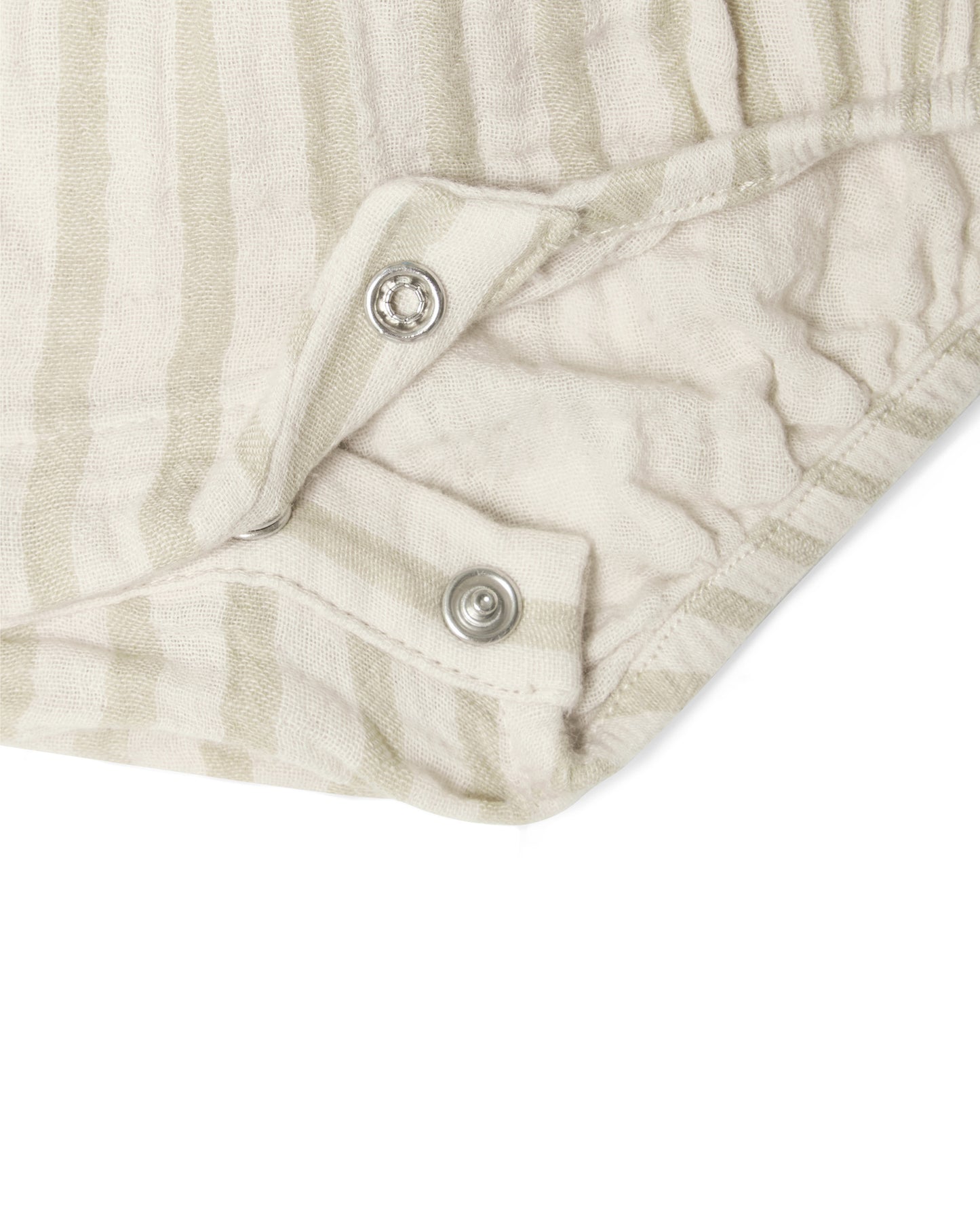 Garbo&Friends - Muslin Frill Romper Stripe Pebble - 100% katoen - knoopje