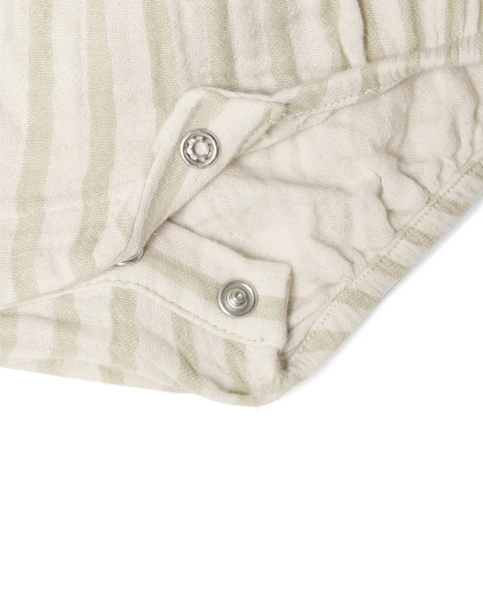 Garbo&Friends - Muslin Frill Romper Stripe Pebble - 100% katoen - knoopje