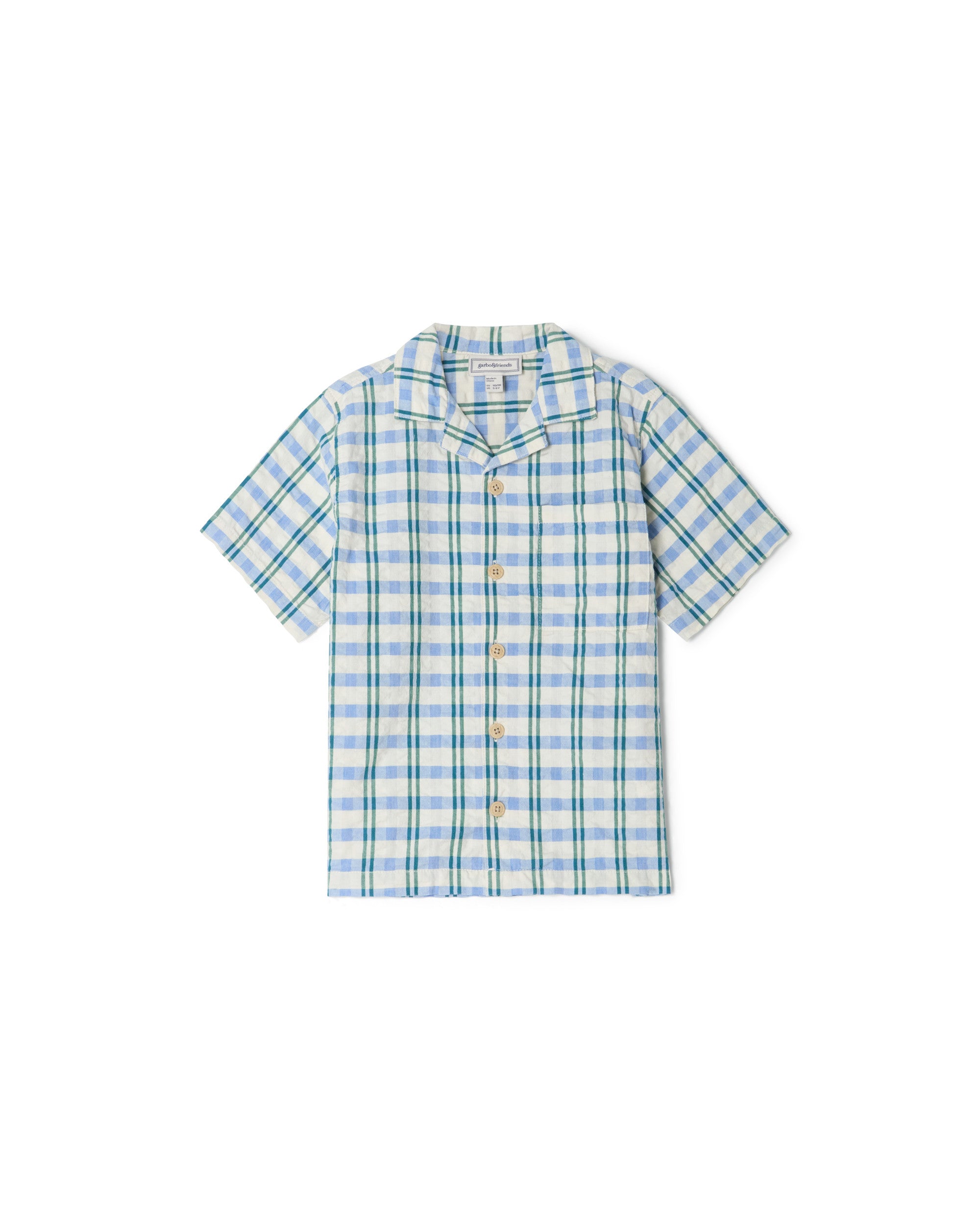 Garbo&Friends - Seersucker Shirt Baby Check mar - Baby Shirt - voorkant