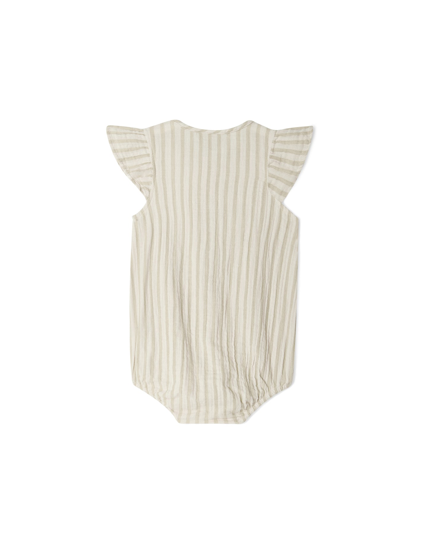 Garbo&Friends - Muslin Frill Romper Stripe Pebble - 100% katoen - achterkant