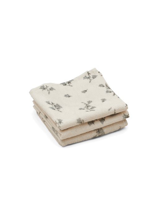 Garbo&Friends - Washcloths Bluebell 3 pcs - wasdoekjes - spuugdoekjes - gestapeld