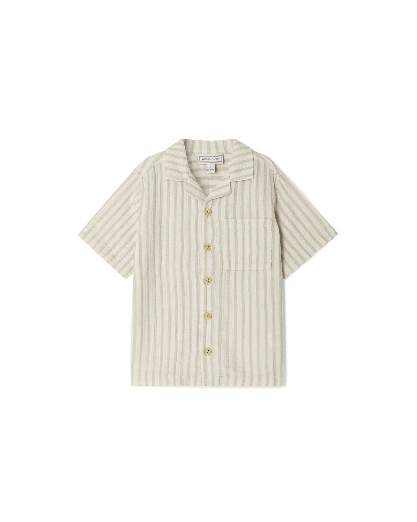 Garbo&Friends - Muslin Shirt - Korte mouwen shirt- 100% biologisch katoen - voorkant