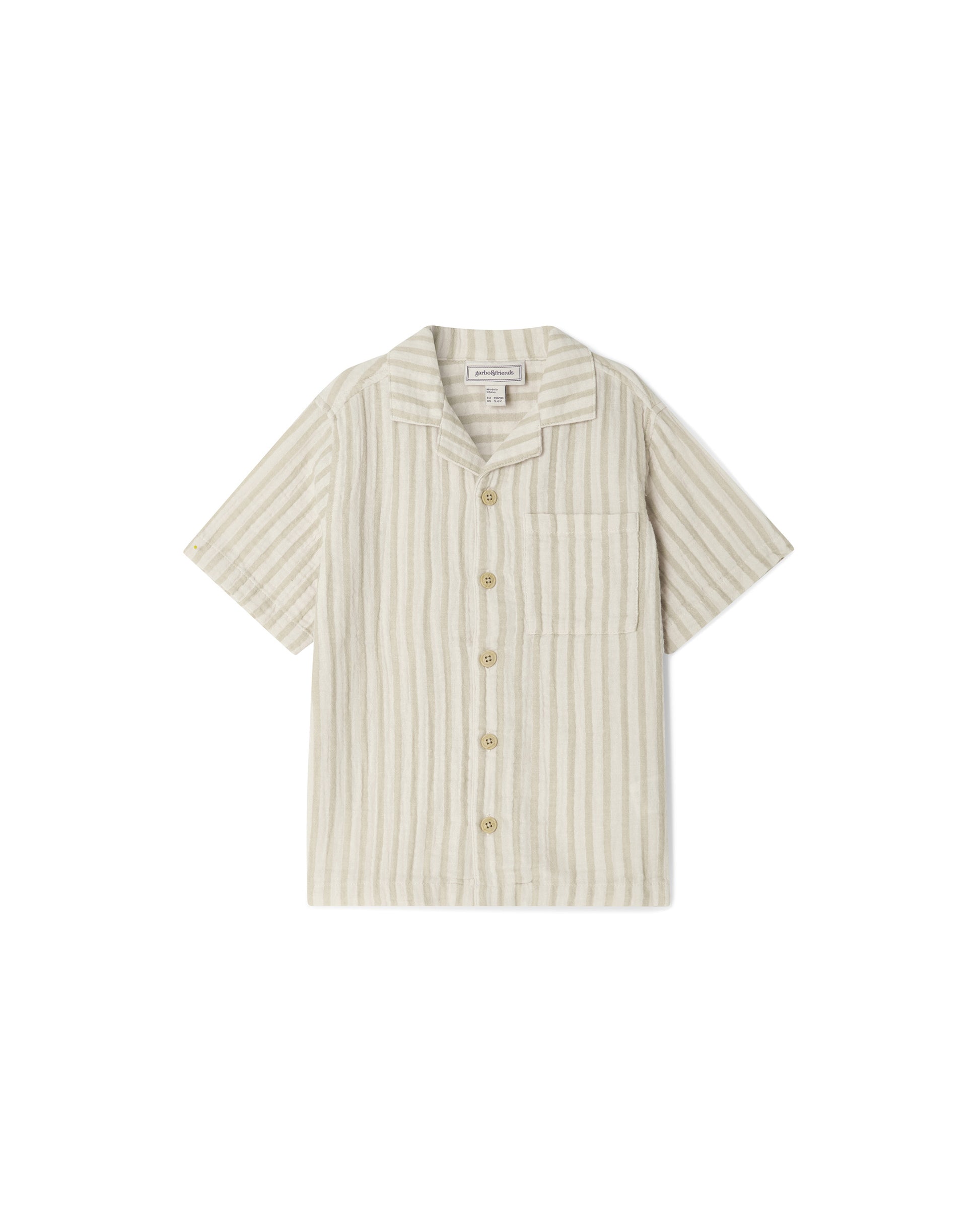 Garbo&Friends - Muslin Shirt - Korte mouwen shirt- 100% biologisch katoen - voorkant