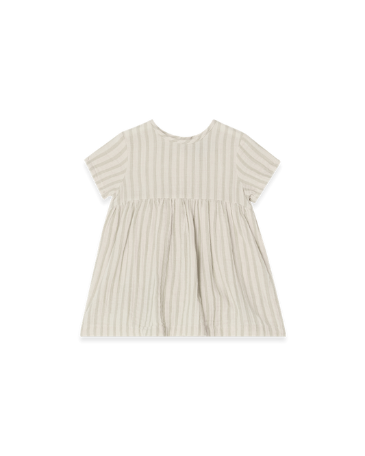 Garbo&Friends - Muslin Romper Dress Stripe Pebble - Jurkje - voorkant