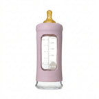 Glazen babyfles - Wide Neck met sleeve/beschermhoes - Glas & natuurrubber - HEVEA - productfoto - afbeelding 4