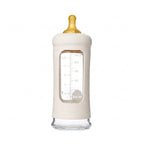 Glazen babyfles - Wide Neck met sleeve/beschermhoes - Glas & natuurrubber - HEVEA - productfoto - afbeelding 2