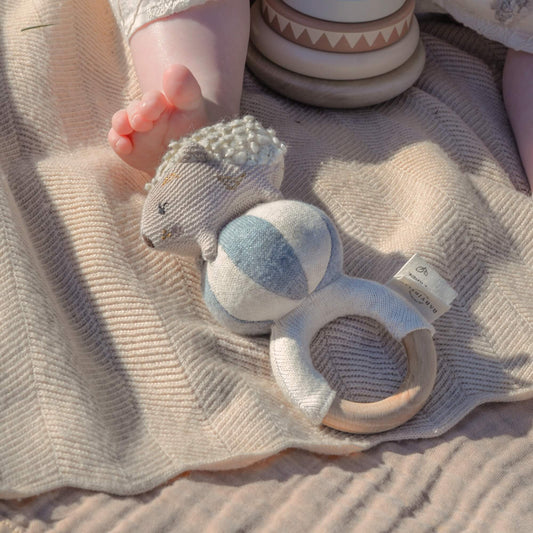 Rammelaar egeltje - Henny de Egel - Sky Blue - Biologisch katoen - Baby Bello