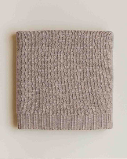 Baby Dekentje Rib - Dora Blanket - Sand/Zand - Merinowol - HVID- bovenaanzicht productfoto
