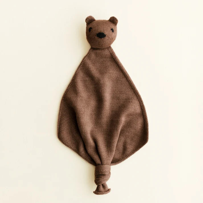 Knuffeldoekje Teddy Tokki - Mocha/bruin - Merinowol - HVID