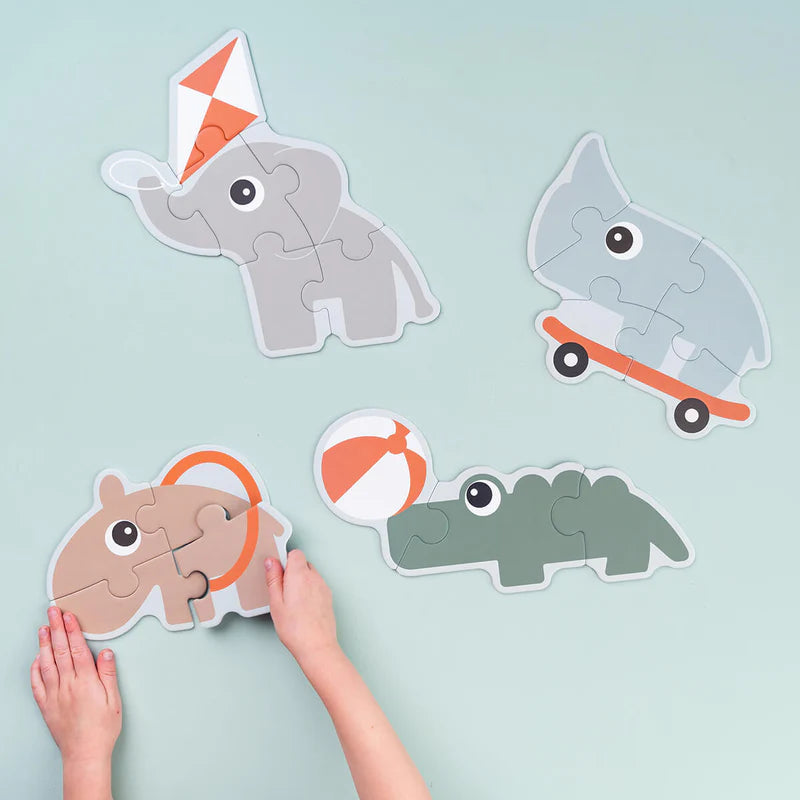 Eerste puzzel - First jigsaw puzzle set - 2+ jaar - Playground  - Colour mix - Done by Deer