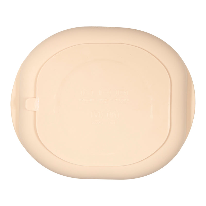 Jikkies - Vakkenbord â€“ Kinderservies â€“ Kinderbord met zuignap â€“ Hitte- en vaatwasserbestendig - beige - onderkant