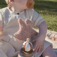 Pacifier cloth - Merino wool - Earthy Cocoa – Soft Ivory/Beige - Baby Bello