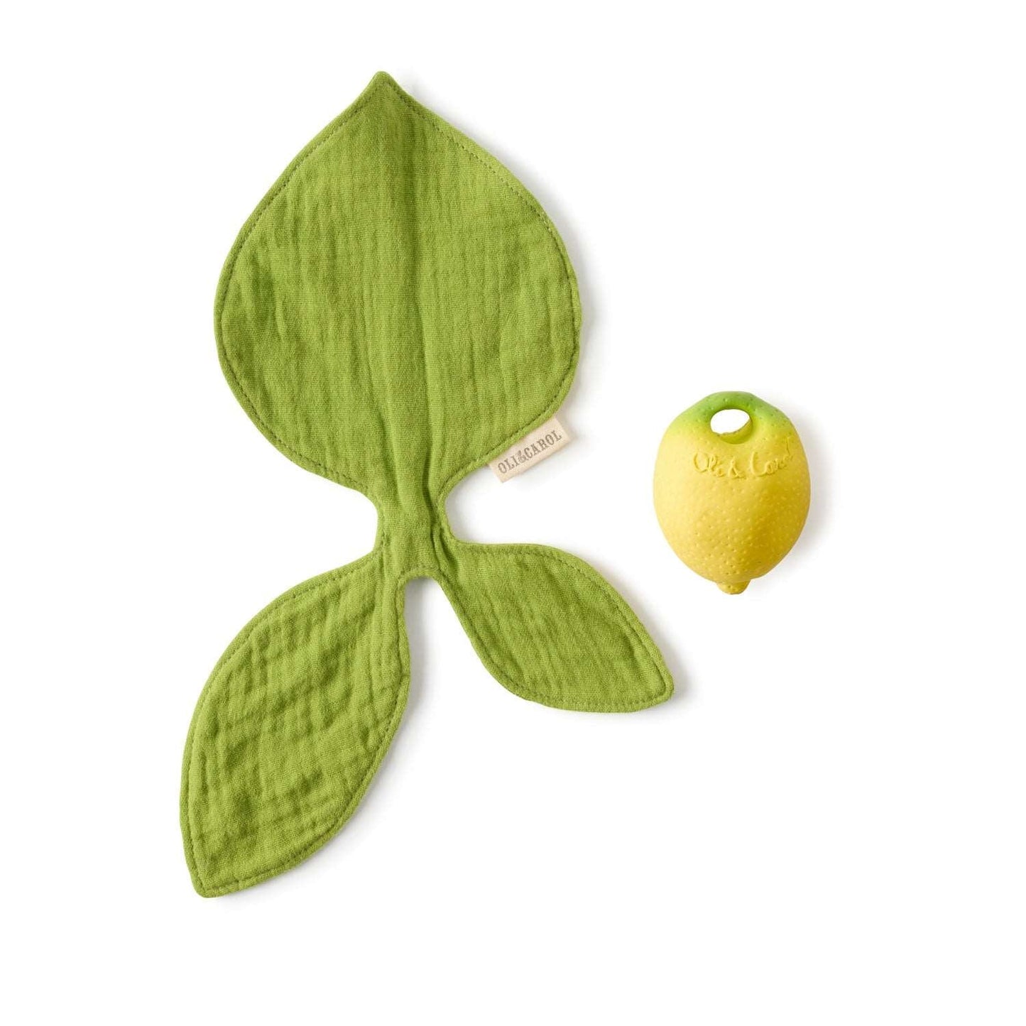 Mini knuffeldoekje & bijtring Lou the Lemon - Natuurrubber & mousseline - Oli&Carol
