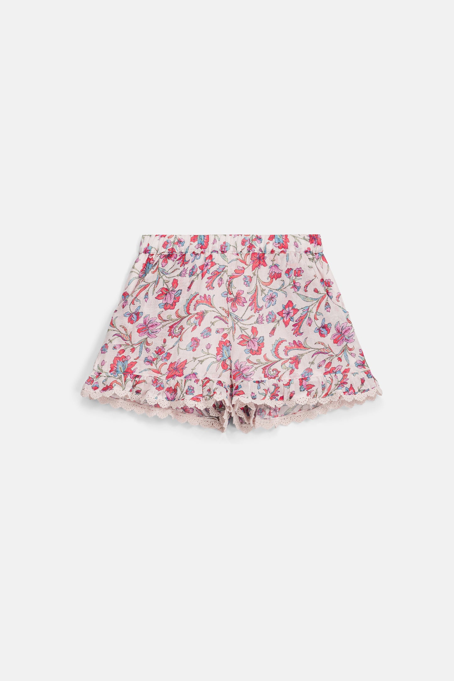 Kort broekje - Shorts Vallaloid - Biologisch Katoen - Cream Floral Haven - Louise Misha