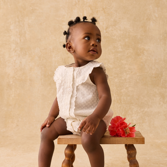 Romper Jada - Katoenmix - Off White/Wit - Louise Misha kind 